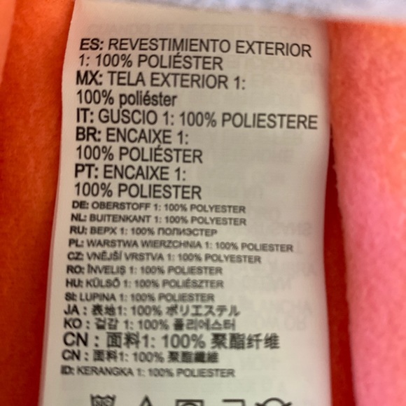 Roxy Girl Cascade Fleece Size 16 (XXL) Warm Flight Technology Front Pocket Peach - Picture 6 of 7